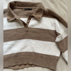 Nikkak cropped long sleeve knit shirt